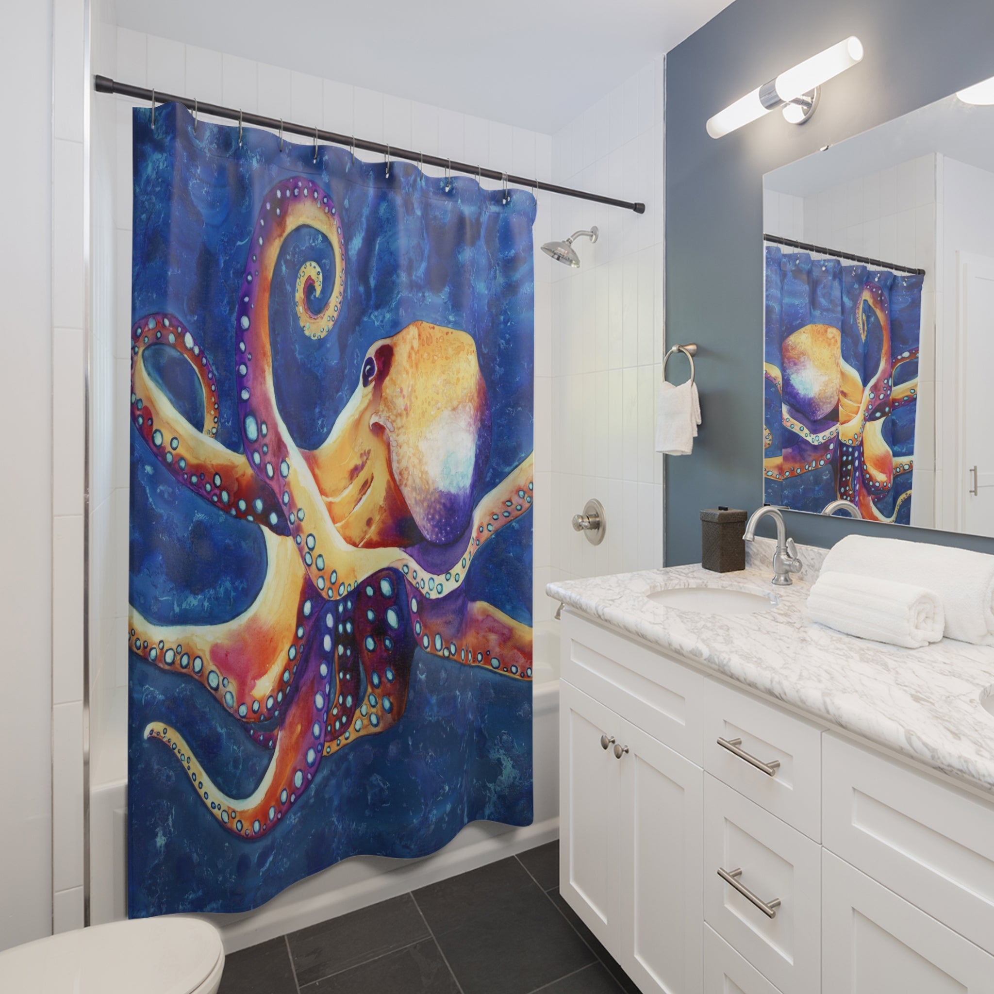 Blue Jean Frog Shower Curtain – Brazen Design Studio