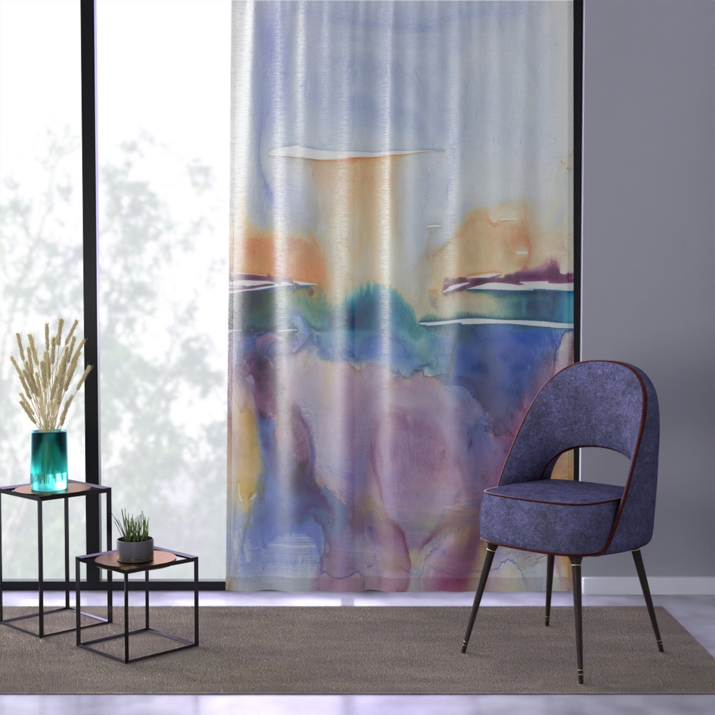 Crystal Blue Persuasion Black Out or Sheer Curtains