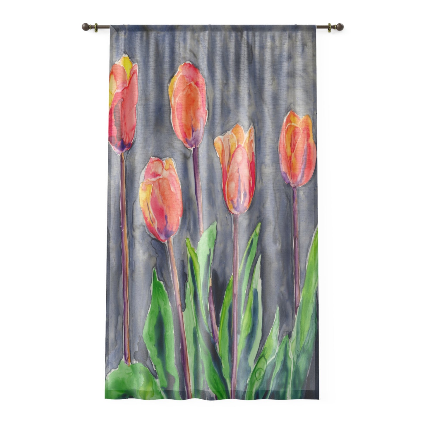 Tulips Black Out or Sheer Curtains