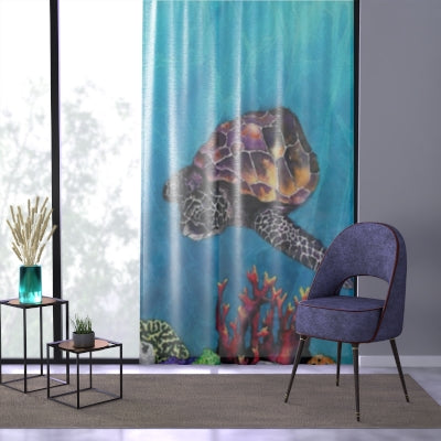 Sea Turtle Black Out or Sheer Curtains