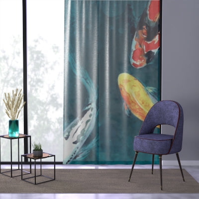 Water Ballet Koi Black Out or Sheer Curtains