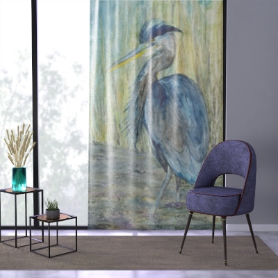 Great Blue Heron Black Out or Sheer Curtains