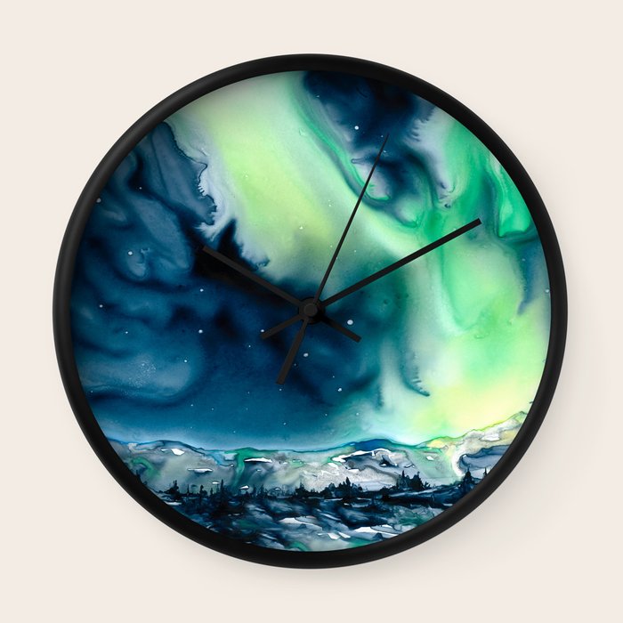 Aurora Borealis Wall Clock