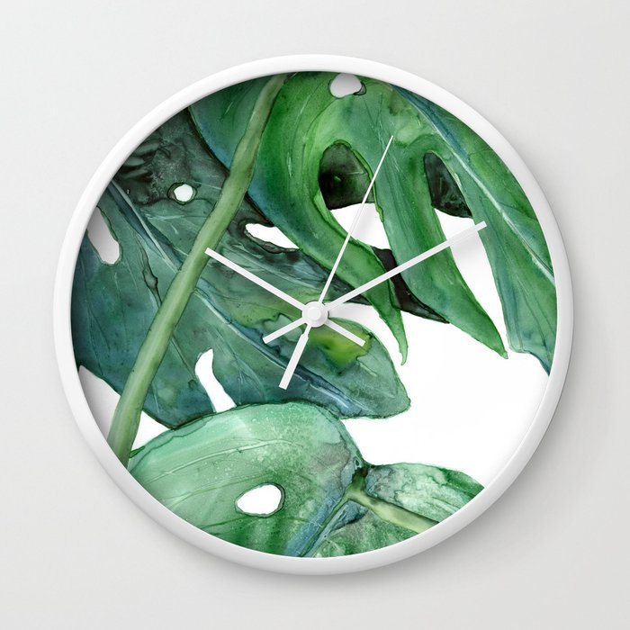 Monstera Deliciosa Wall Clock