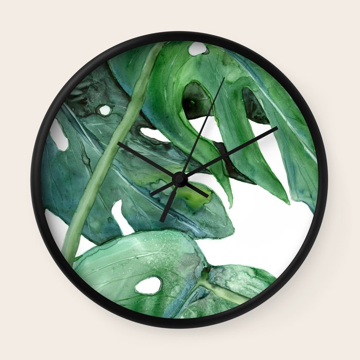 Monstera Deliciosa Wall Clock