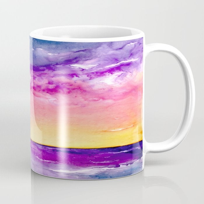 Artistic Sunset Coffee Mug - Kitchen Decor Mug Drinkware Brazen Design Studio Light Pink